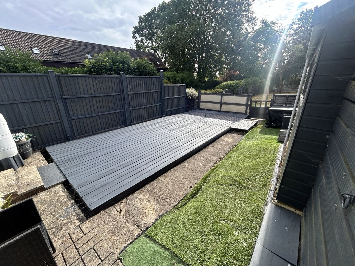 Deck area before the pergola was added